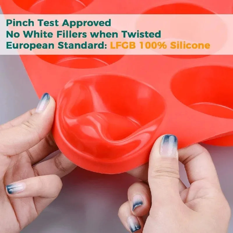 Top Quality Silicone Muffin Cupcake Pan 12-Cup: Non-Stick, Dishwasher & Microwave Safe - Baking Tray Bakeware Tools