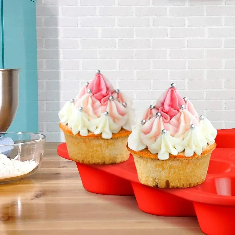 Top Quality Silicone Muffin Cupcake Pan 12-Cup: Non-Stick, Dishwasher & Microwave Safe - Baking Tray Bakeware Tools