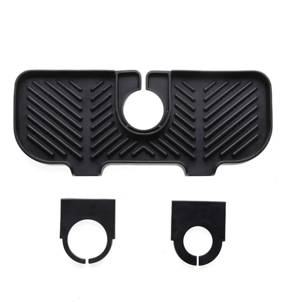 Self Draining Soap Bar Holder Silicone Kitchen Sink Soap Dish Sponge Tray Counter Caddy Organizer for Dish Soap Dispenser