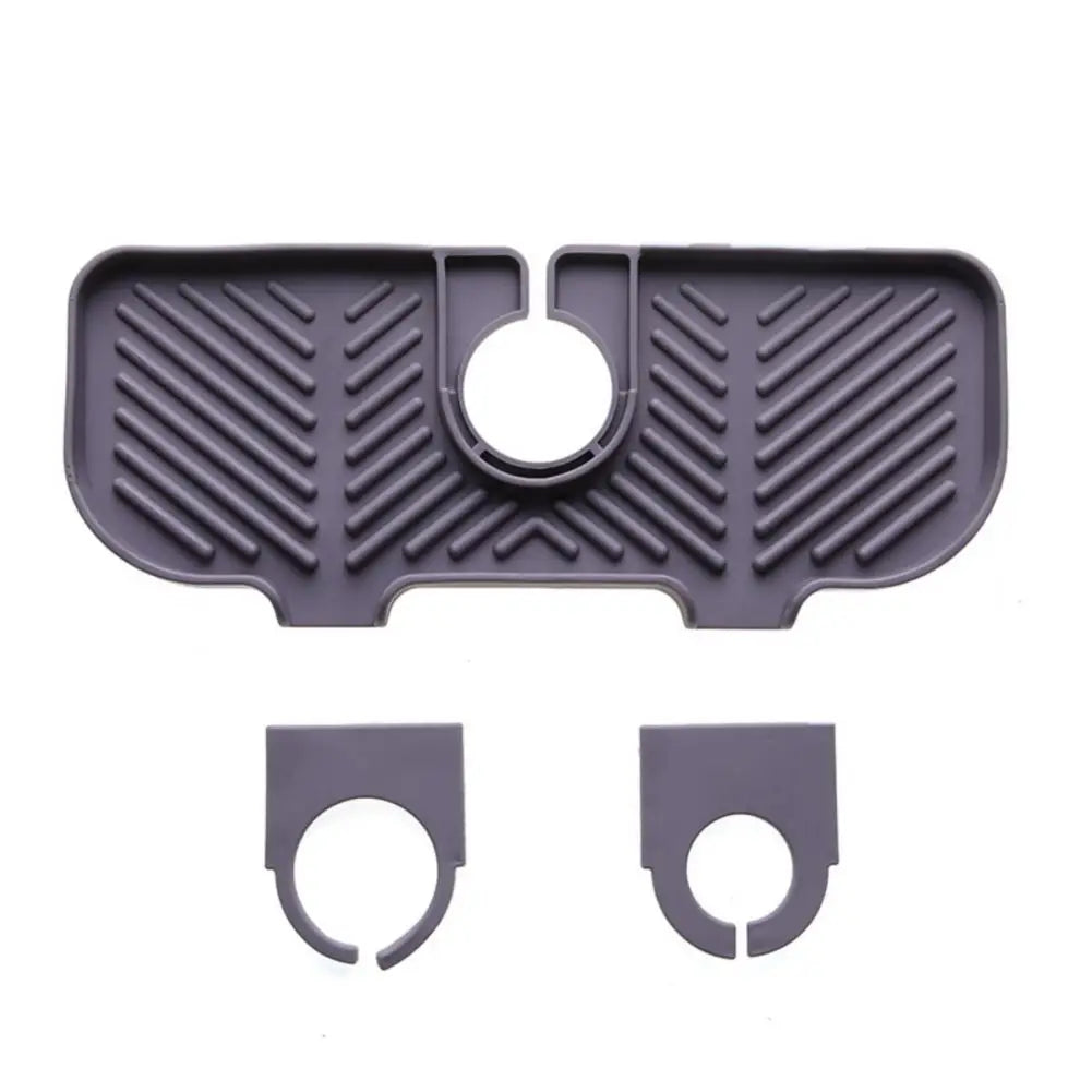 Self Draining Soap Bar Holder Silicone Kitchen Sink Soap Dish Sponge Tray Counter Caddy Organizer for Dish Soap Dispenser